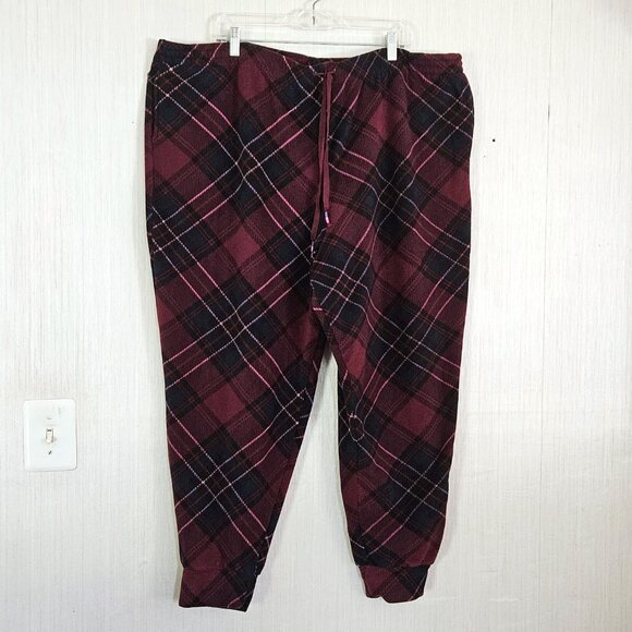 Cuddl Duds Fleecewear Stretch Petite Jogger Pants Plaid - Purple -2XP - EUC - Picture 2 of 8